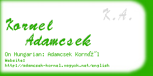 kornel adamcsek business card